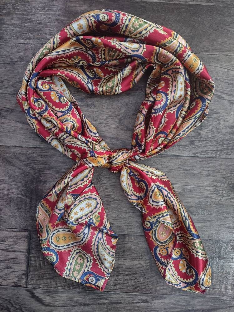 Wild Rag PAISLEY Burgundy Green Navy Blue and Gold Cowboy Western Neck Scarf Bandanna Double B Wild Rags