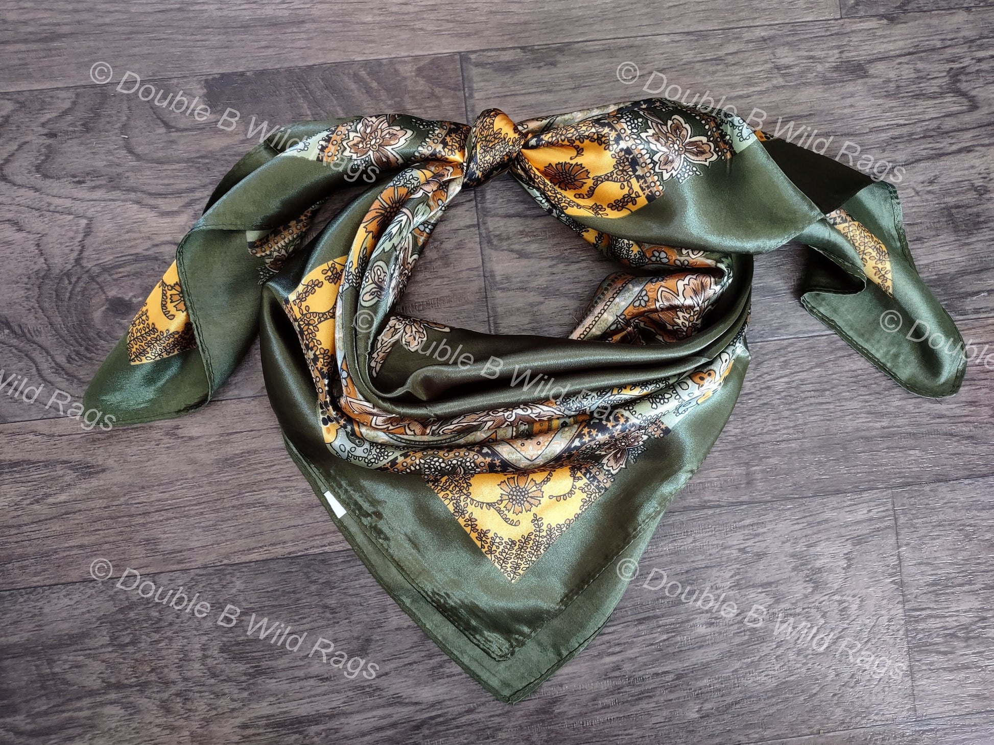 Wild Rag BARGAIN CORNER Gold Paisley Cowboy Western Neck Scarf Bandanna by Double B Wild Rags