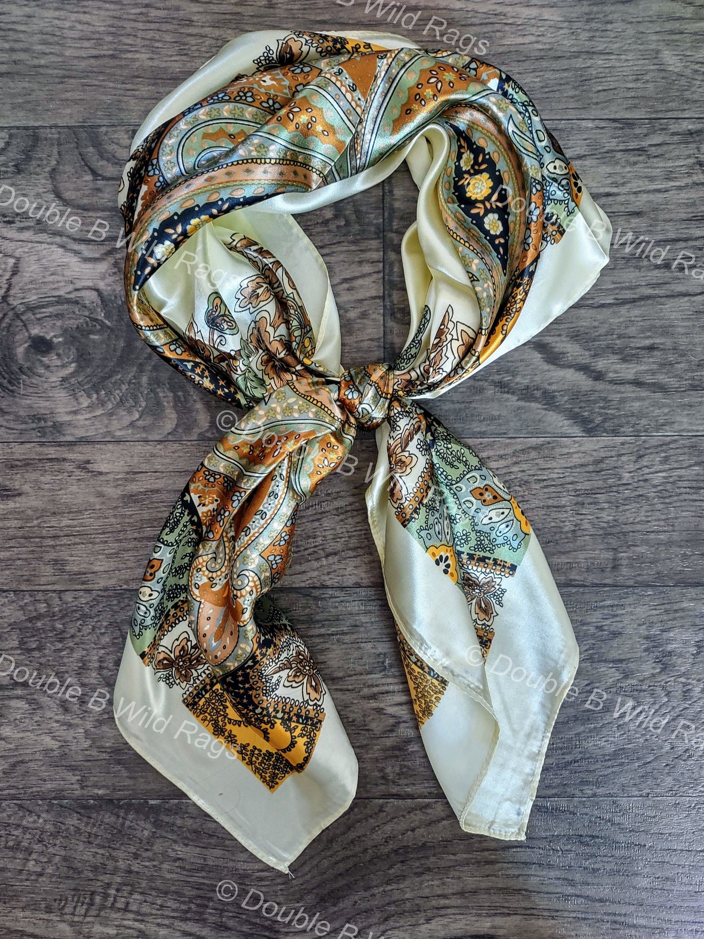 Wild Rag BARGAIN CORNER Gold Paisley Cowboy Western Neck Scarf Bandanna by Double B Wild Rags