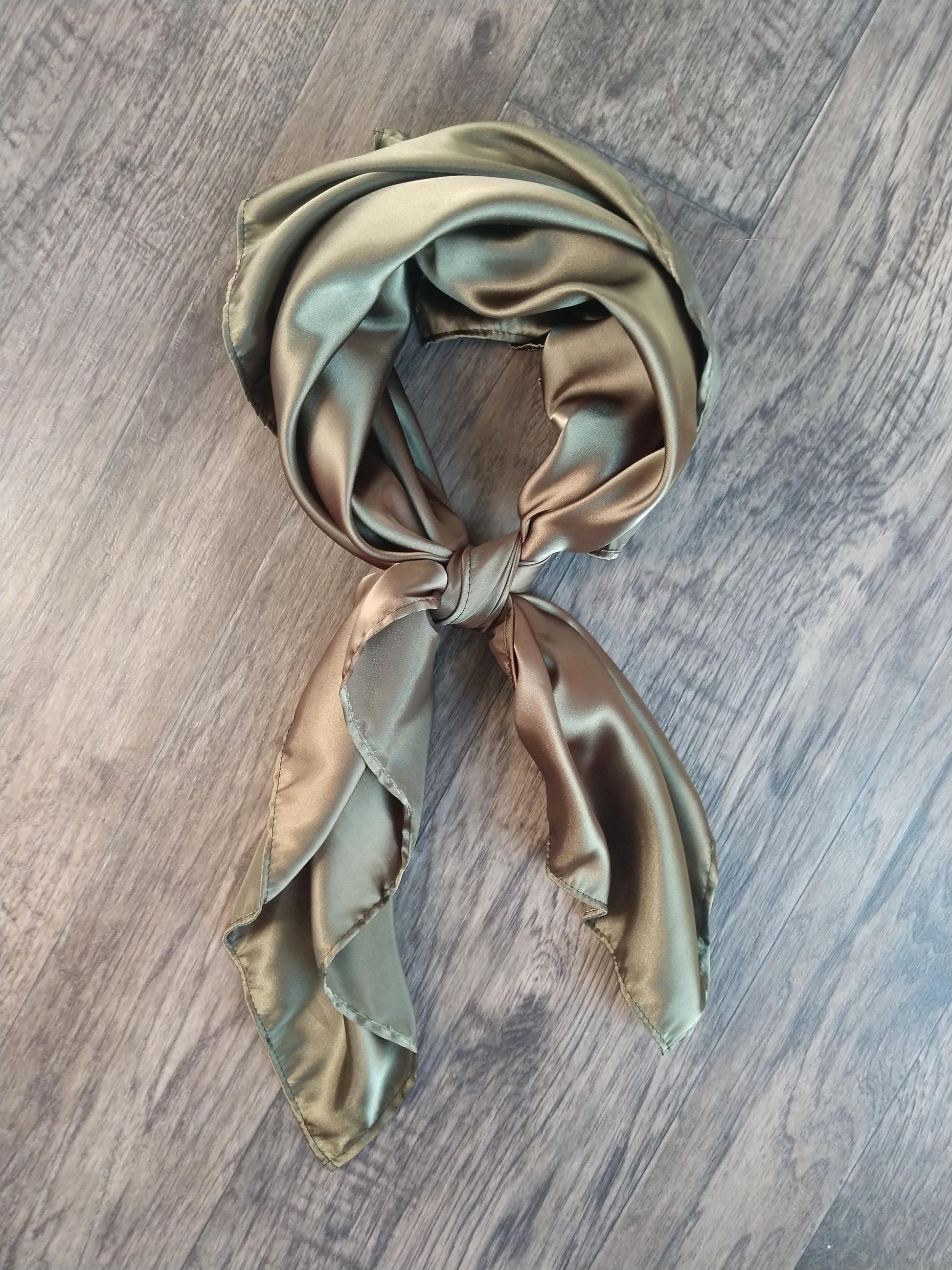 Wild Rag SOLID 213 Olive Green Cowboy Silk Charmeuse Wild Rag Western Neck Scarf Bandanna by Double B Wild Rags