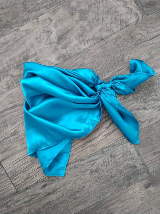 Wild Rag SOLID Peacock Teal Blue #216 Neck Scarf Bandanna by Double B Wild Rags