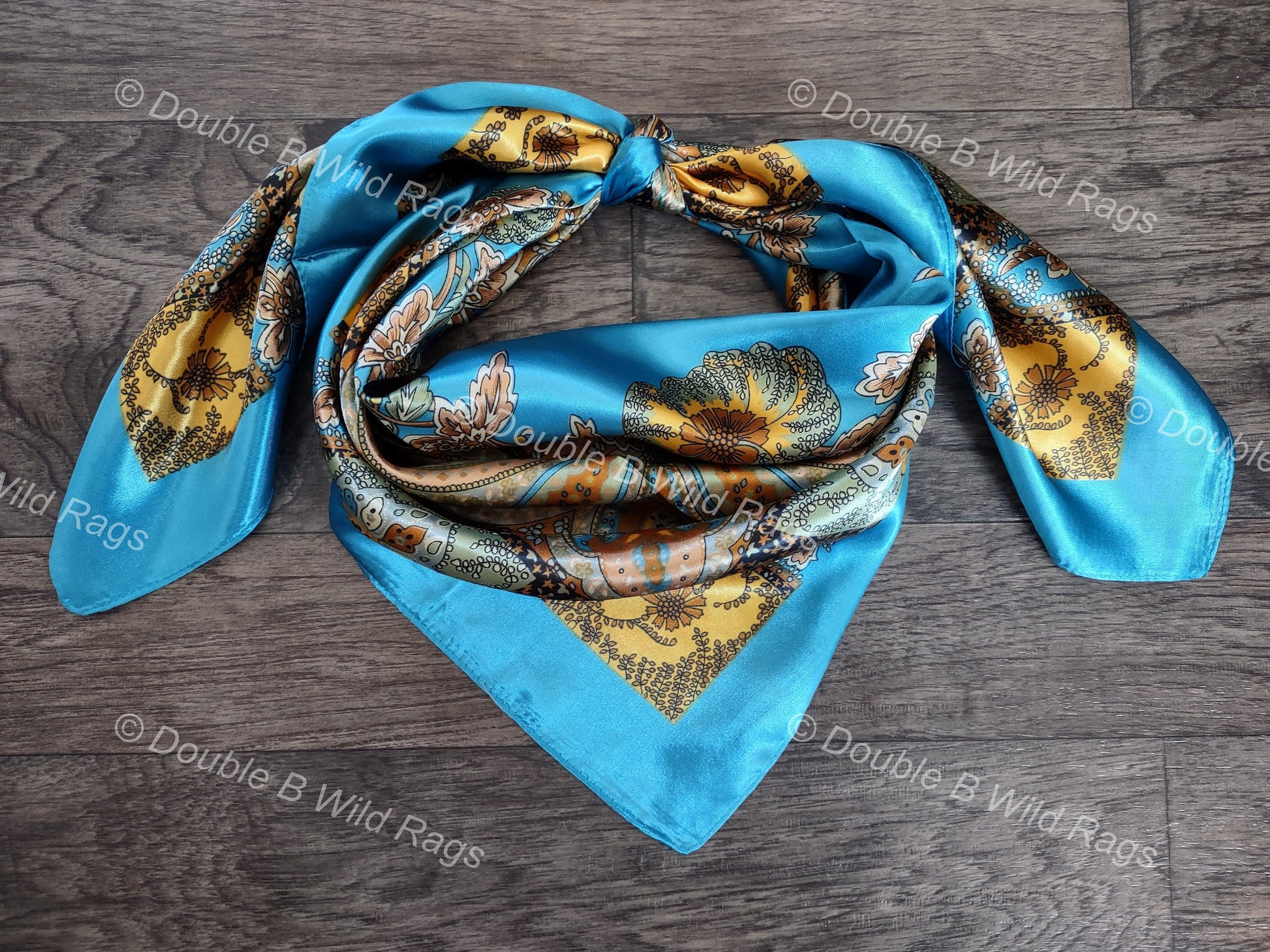 Wild Rag BARGAIN CORNER Gold Paisley Cowboy Western Neck Scarf Bandanna by Double B Wild Rags