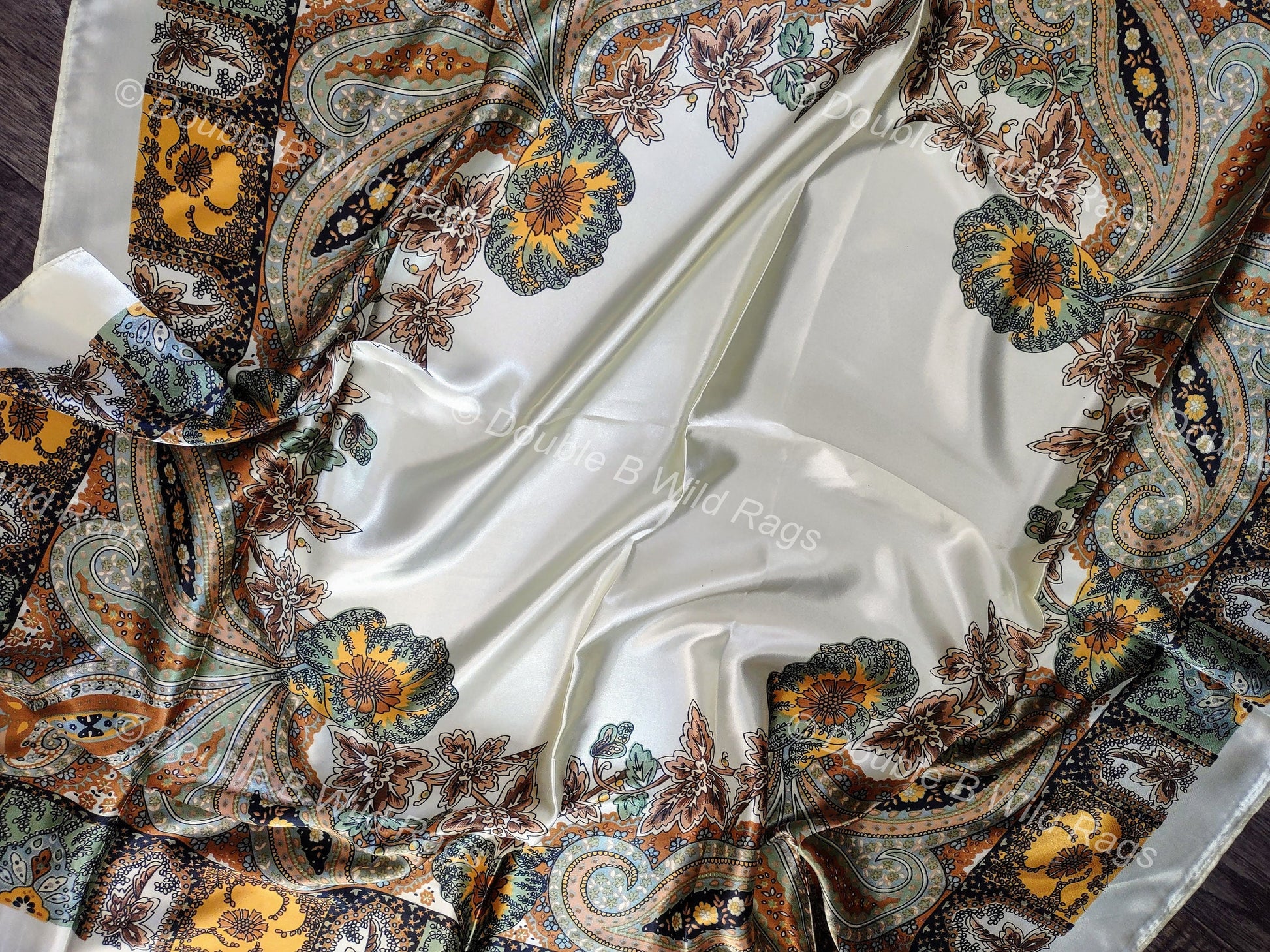 Wild Rag BARGAIN CORNER Gold Paisley Cowboy Western Neck Scarf Bandanna by Double B Wild Rags