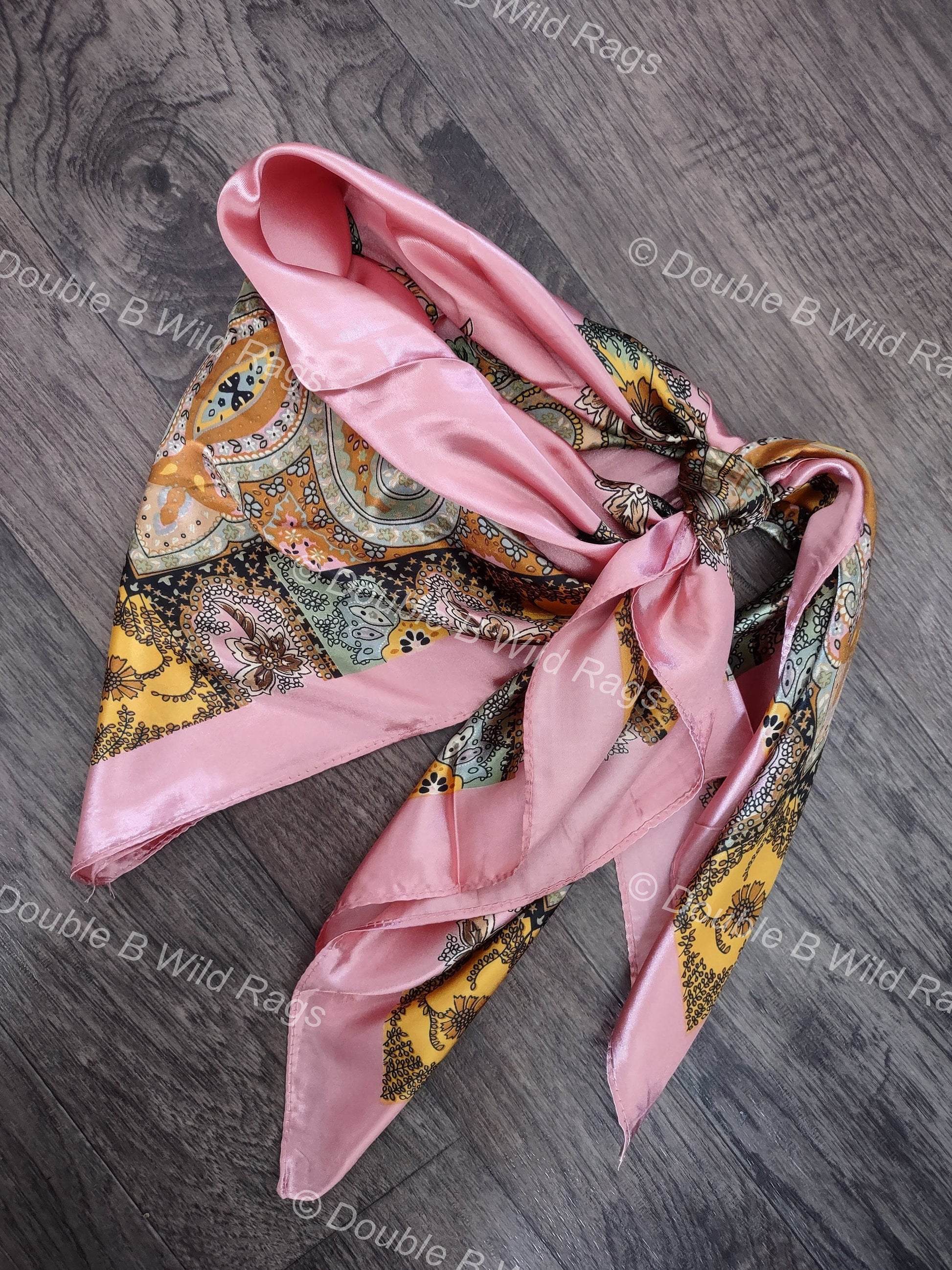 Wild Rag BARGAIN CORNER Gold Paisley Cowboy Western Neck Scarf Bandanna by Double B Wild Rags