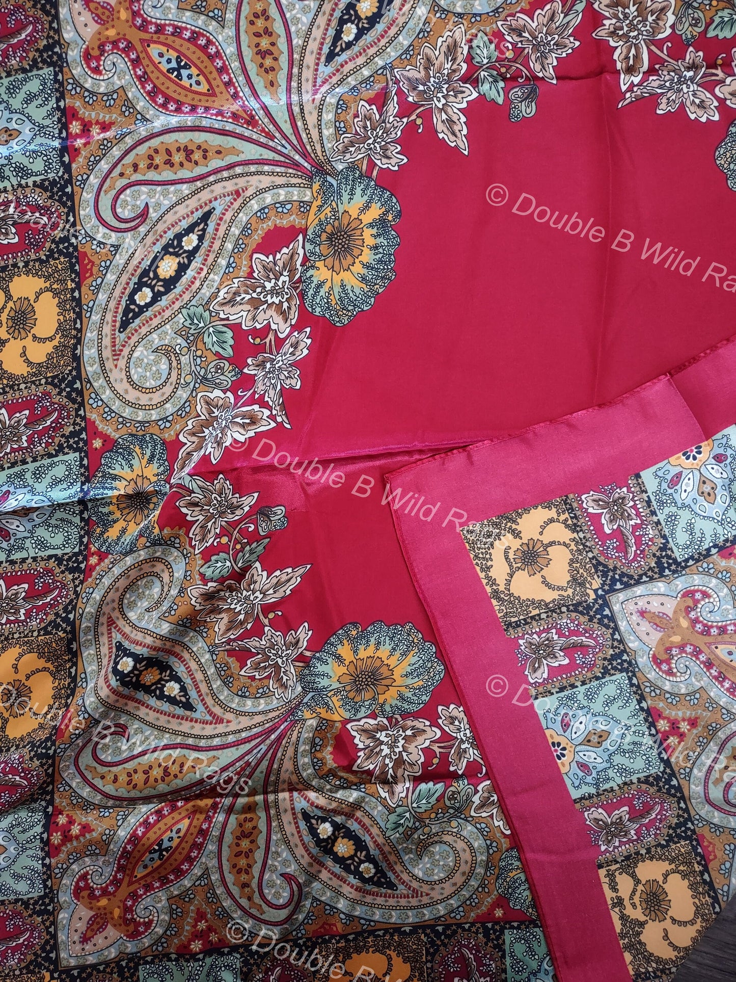 Wild Rag BARGAIN CORNER Gold Paisley Cowboy Western Neck Scarf Bandanna by Double B Wild Rags