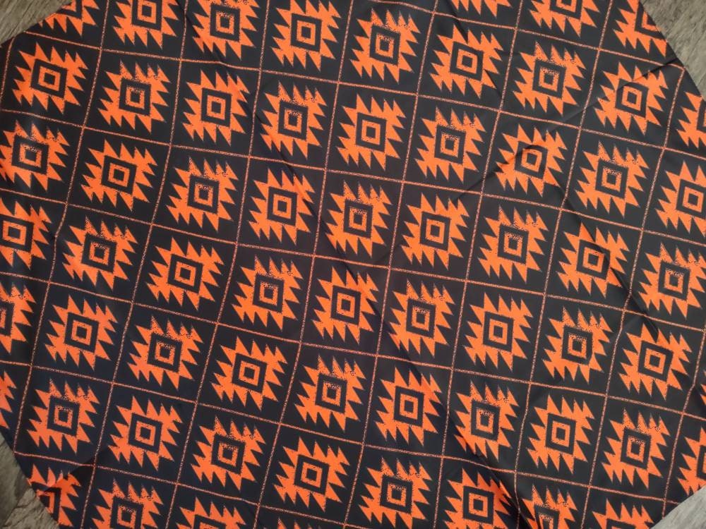HALLOWEEN Wild Rag HOLIDAY 1501 Orange and Black Aztec Cowboy Western Neck Scarf Bandanna by Double B Wild Rags