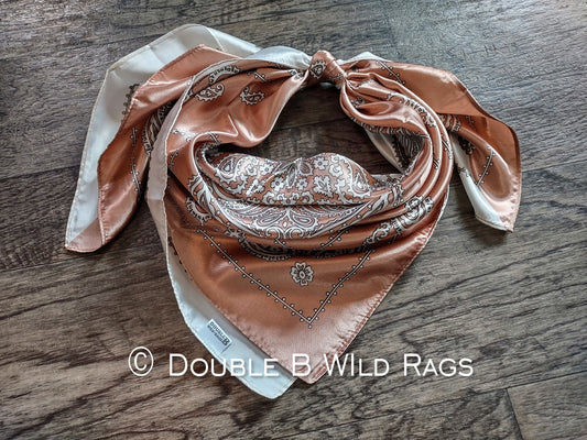 Wild Rag BARGAIN CORNER PAISLEY 137 Pastel Dusty Pink or Green Classic Paisley Cowboy Western Neck Scarf by Double B Wild Rags