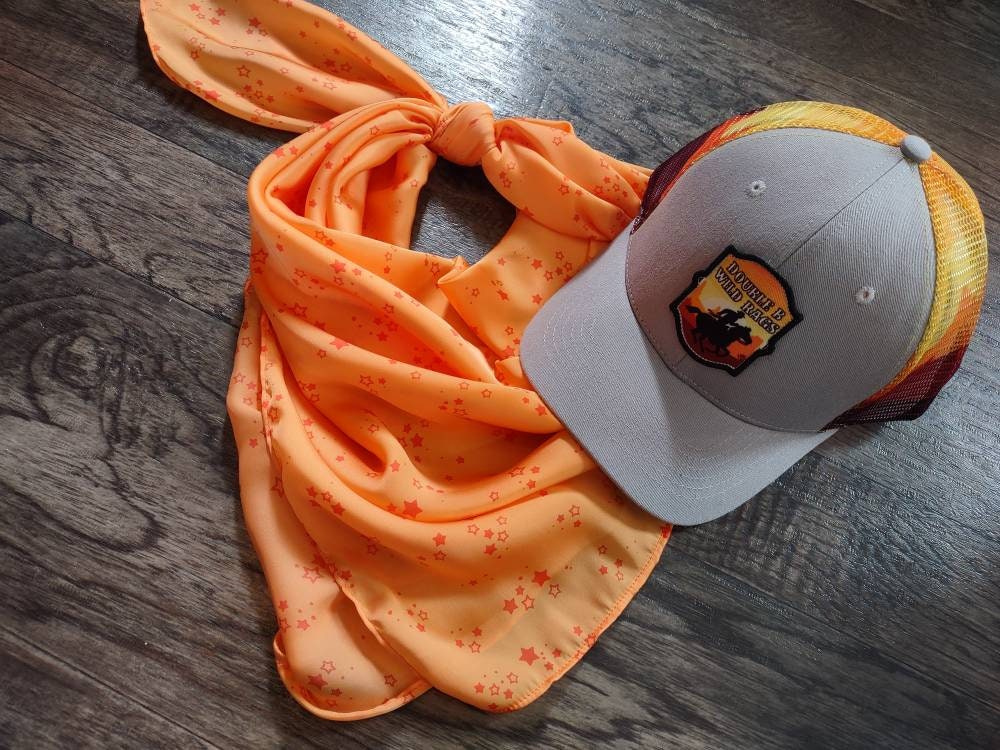 Wild Rag MISC 416 Bright Orange Stars Cowboy Western Neck Scarf Bandanna by Double B Wild Rags