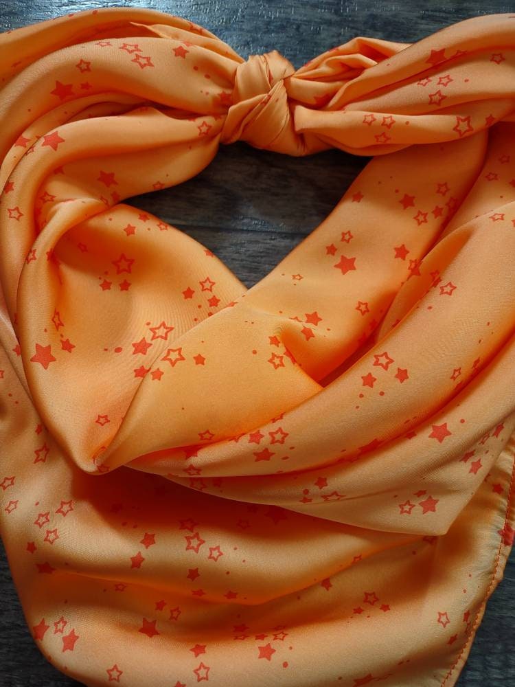 Wild Rag MISC 416 Bright Orange Stars Cowboy Western Neck Scarf Bandanna by Double B Wild Rags