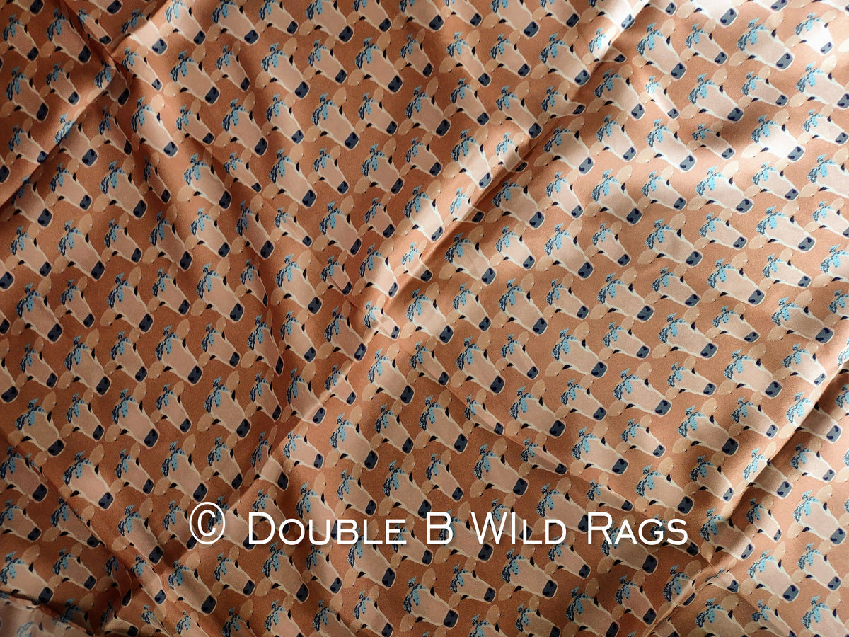 Wild Rag Khaki Tan Sassy Heifer Cow Western Cowboy Neck Scarf Bandana by Double B Wild Rags