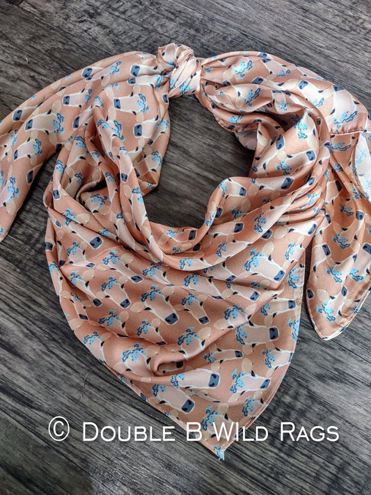 Wild Rag Khaki Tan Sassy Heifer Cow Western Cowboy Neck Scarf Bandana by Double B Wild Rags