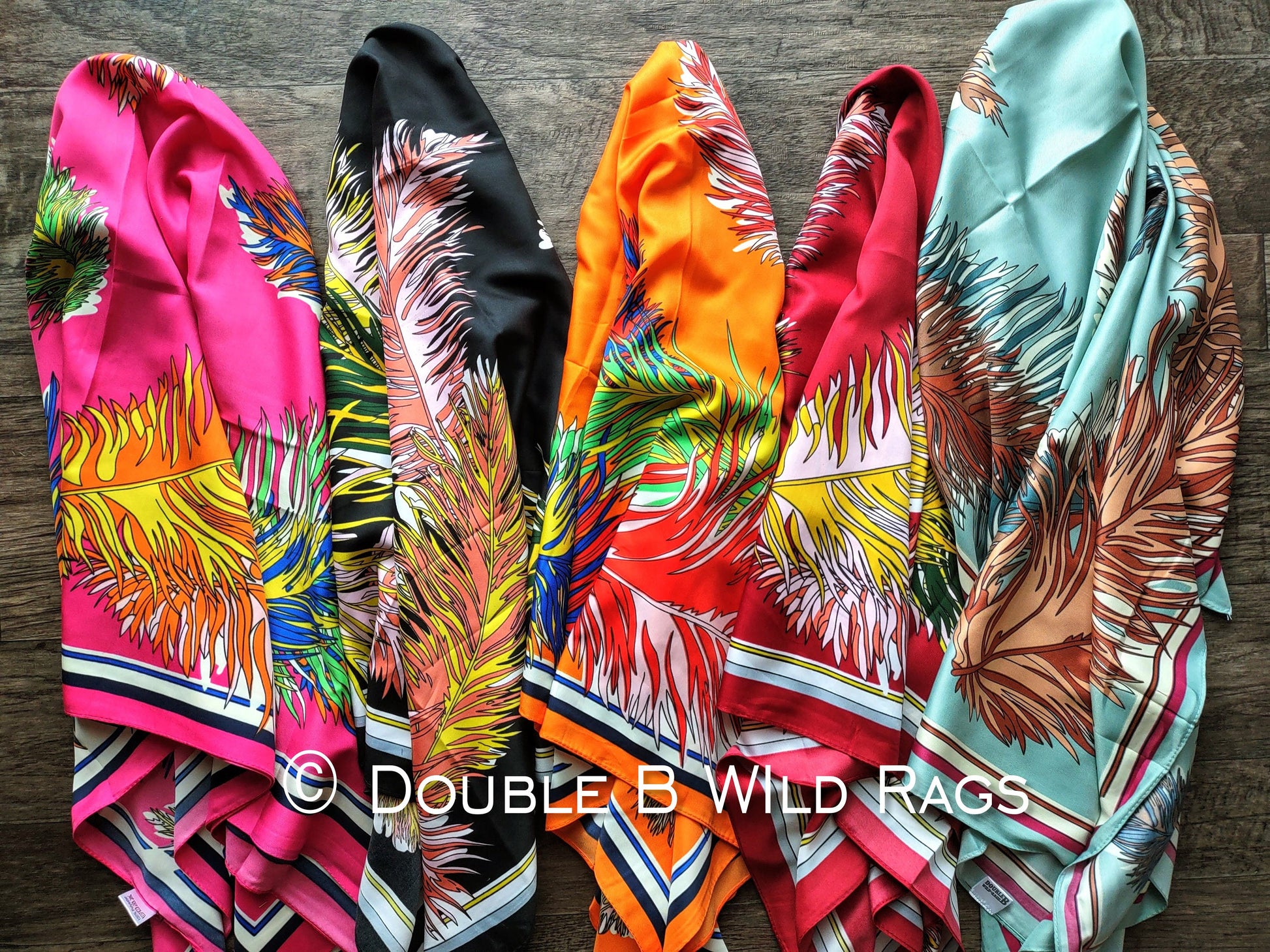 Wild Rag BARGAIN CORNER BC1101 Large 40"x40" Feather Print Cowboy Western Neck Scarf by Double B Wild Rags