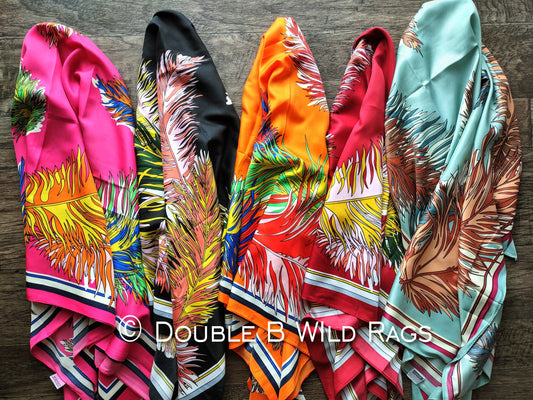 Wild Rag BARGAIN CORNER BC1101 Large 40"x40" Feather Print Cowboy Western Neck Scarf by Double B Wild Rags