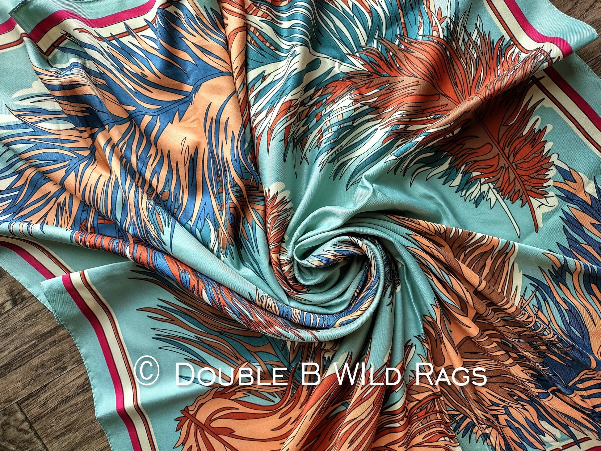 Wild Rag BARGAIN CORNER BC1101 Large 40"x40" Feather Print Cowboy Western Neck Scarf by Double B Wild Rags
