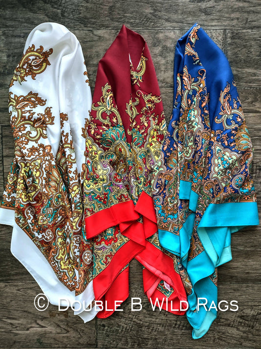Wild Rag BARGAIN CORNER BC1102 Large 40"x40" Ethnic Paisley Print Cowboy Western Neck Scarf by Double B Wild Rags