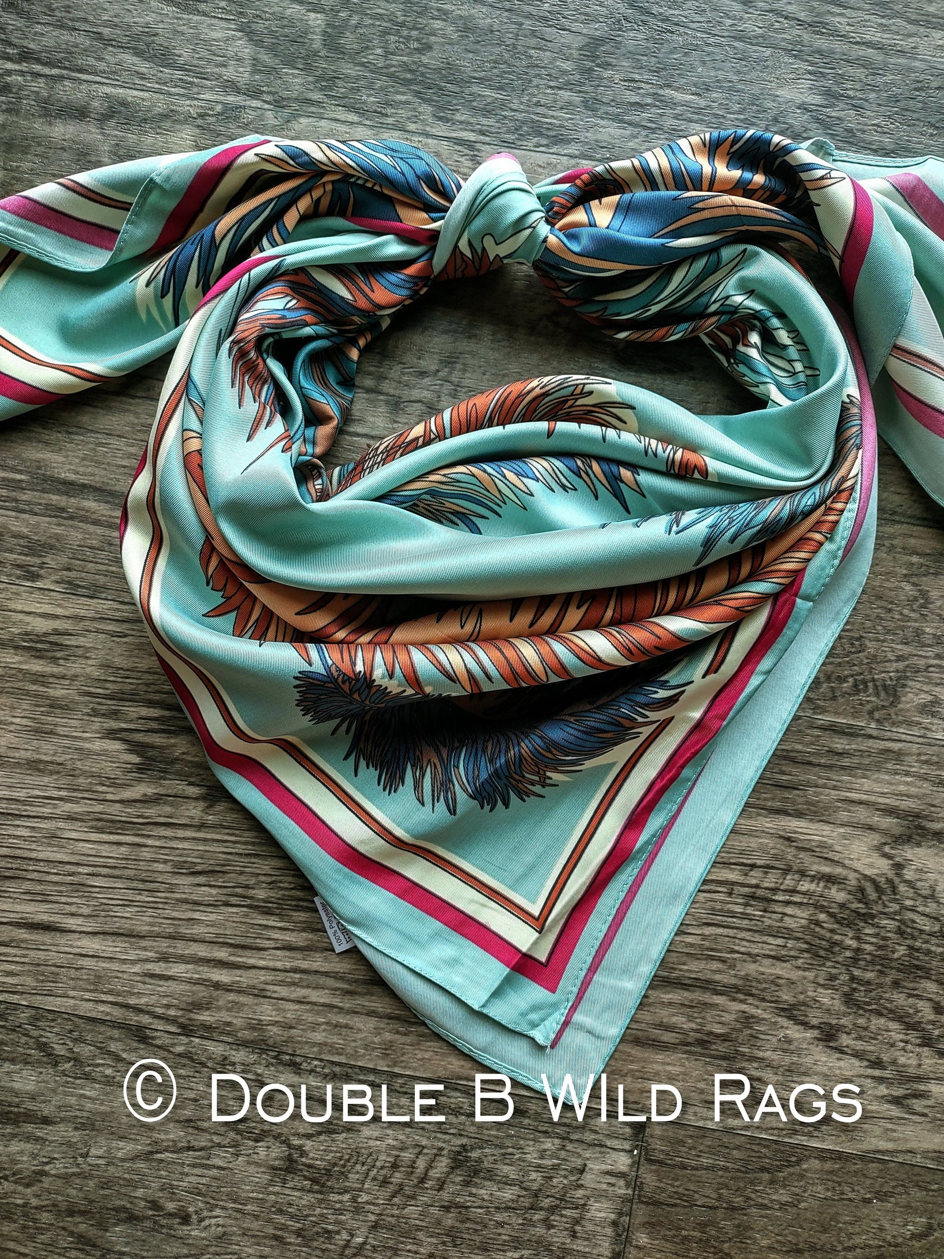 Wild Rag BARGAIN CORNER BC1101 Large 40"x40" Feather Print Cowboy Western Neck Scarf by Double B Wild Rags