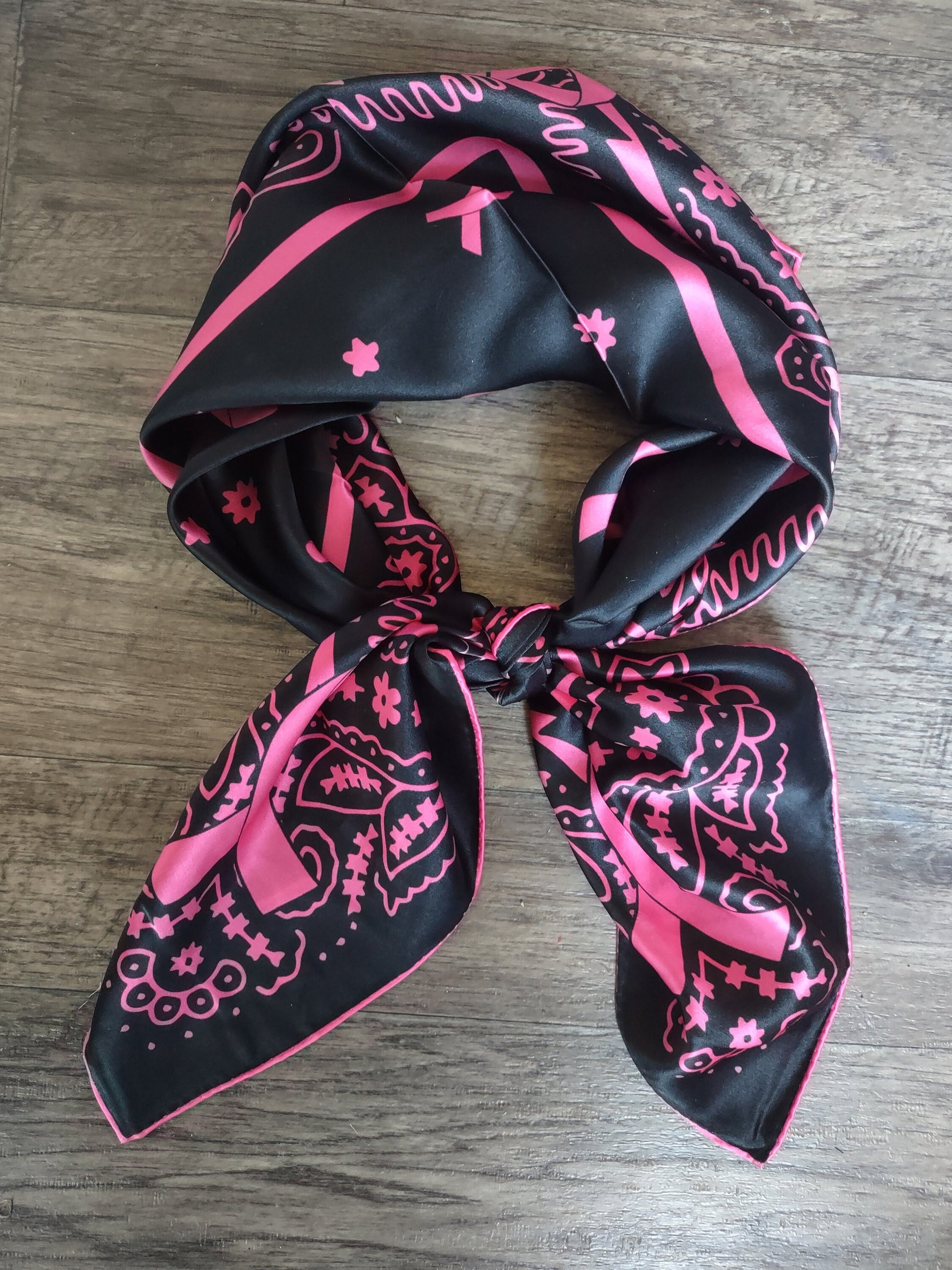 Wild Rag 100% Breast Cancer Pink Ribbon Tough Enough to Wear Pink Cowboy Western Neck Scarf Bandanna by Double B Wild Rags