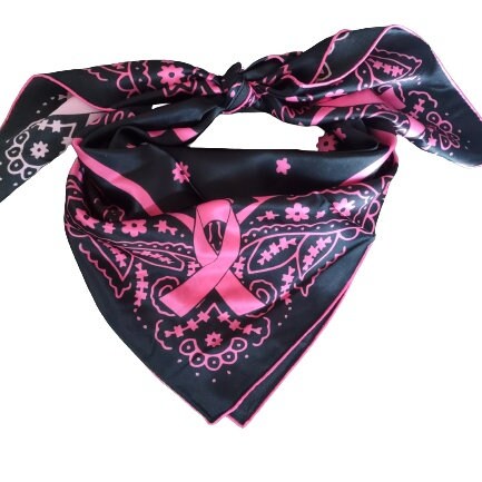 Wild Rag 100% Breast Cancer Pink Ribbon Tough Enough to Wear Pink Cowboy Western Neck Scarf Bandanna by Double B Wild Rags