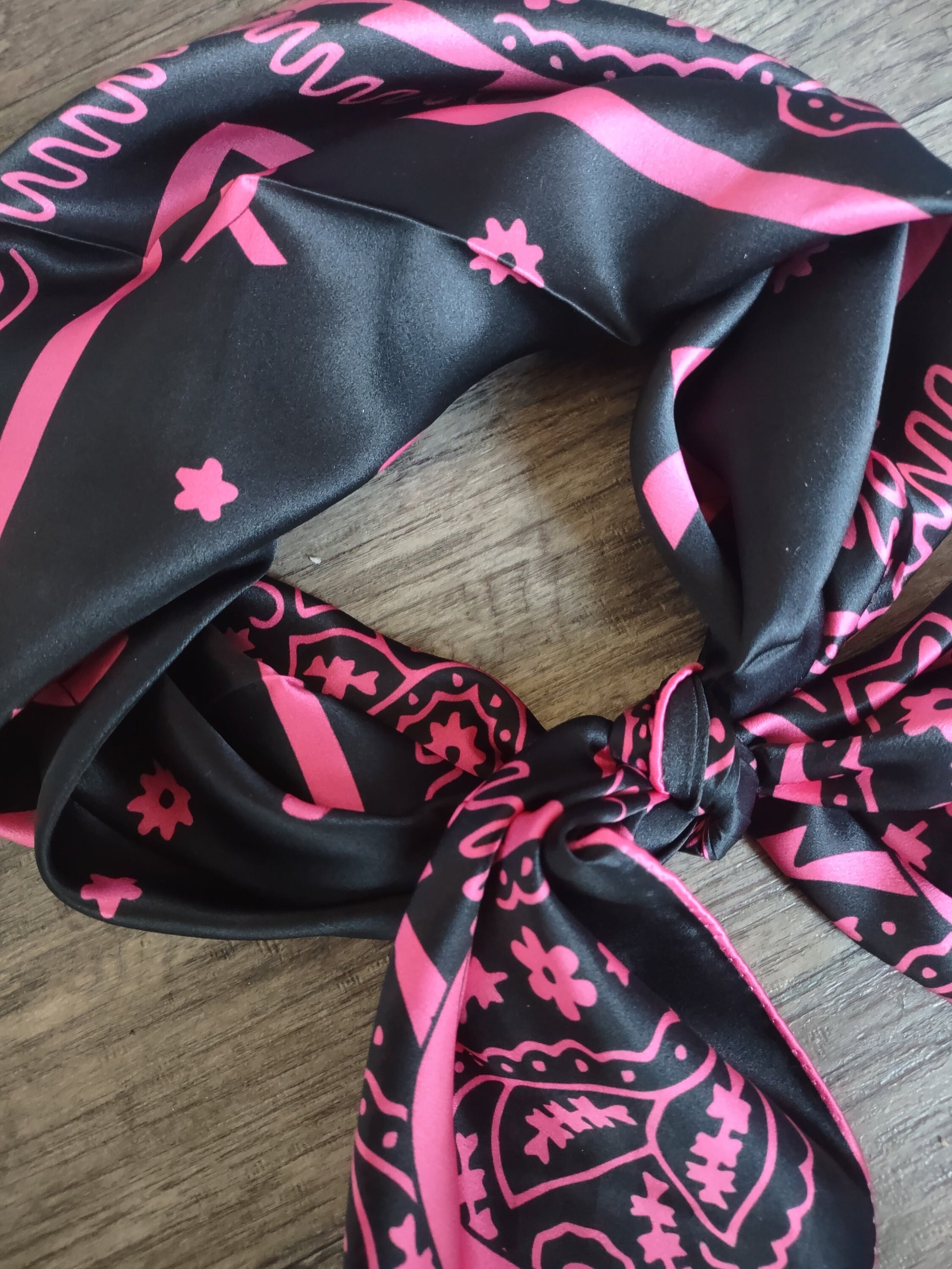 Wild Rag 100% Breast Cancer Pink Ribbon Tough Enough to Wear Pink Cowboy Western Neck Scarf Bandanna by Double B Wild Rags