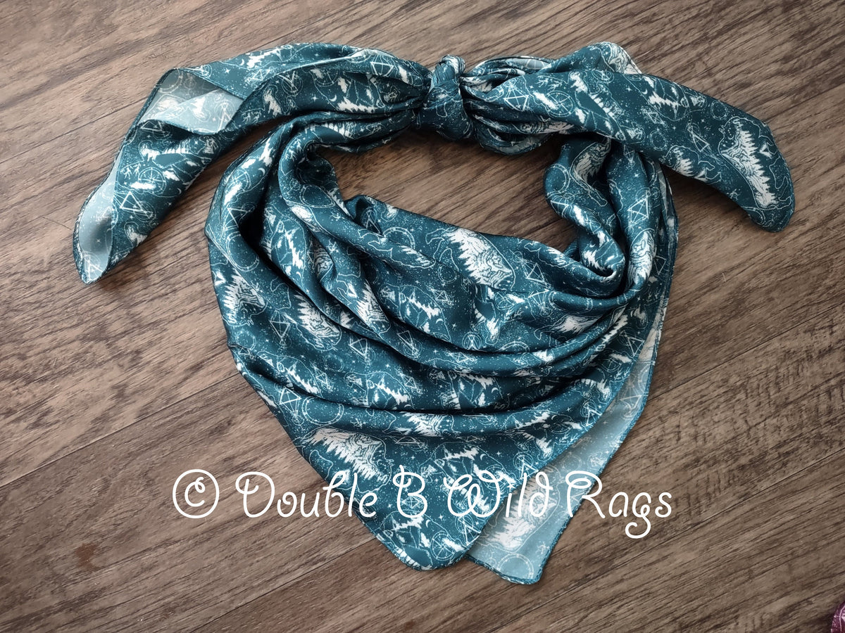 Wild Rag Bison, Bear, and Constellations Cowboy Western Neck Scarf Bandanna by Double B Wild Rags