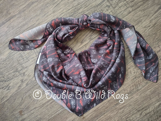 Wild Rag Black Red Arrows and Feathers Cowboy Western Neck Scarf Bandanna by Double B Wild Rags