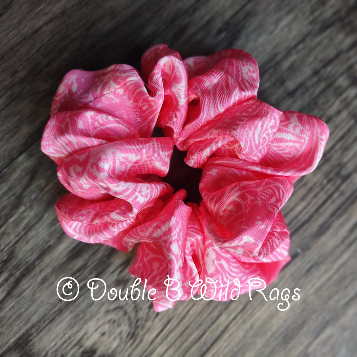Wild Rag Pink Breast Cancer Ribbon and Floral Tooled Leather Cowboy Western Neck Scarf Bandanna by Double B Wild Rags