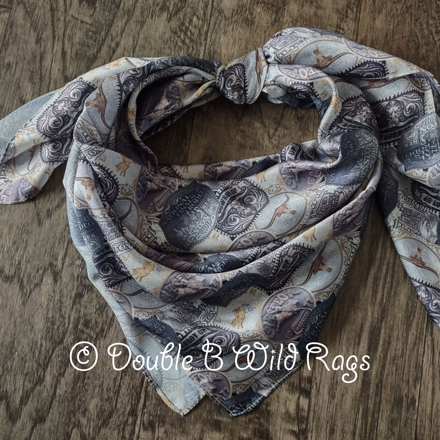 Wild Rag Rodeo Belt Buckle "Hey Champ" MISC 423 Cowboy Western Neck Scarf Bandanna by Double B Wild Rags