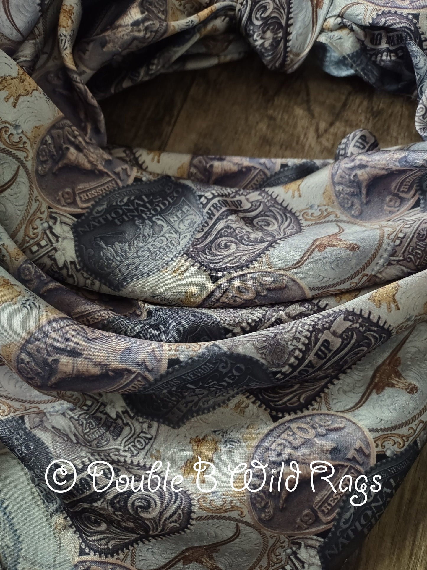 Wild Rag Rodeo Belt Buckle "Hey Champ" MISC 423 Cowboy Western Neck Scarf Bandanna by Double B Wild Rags