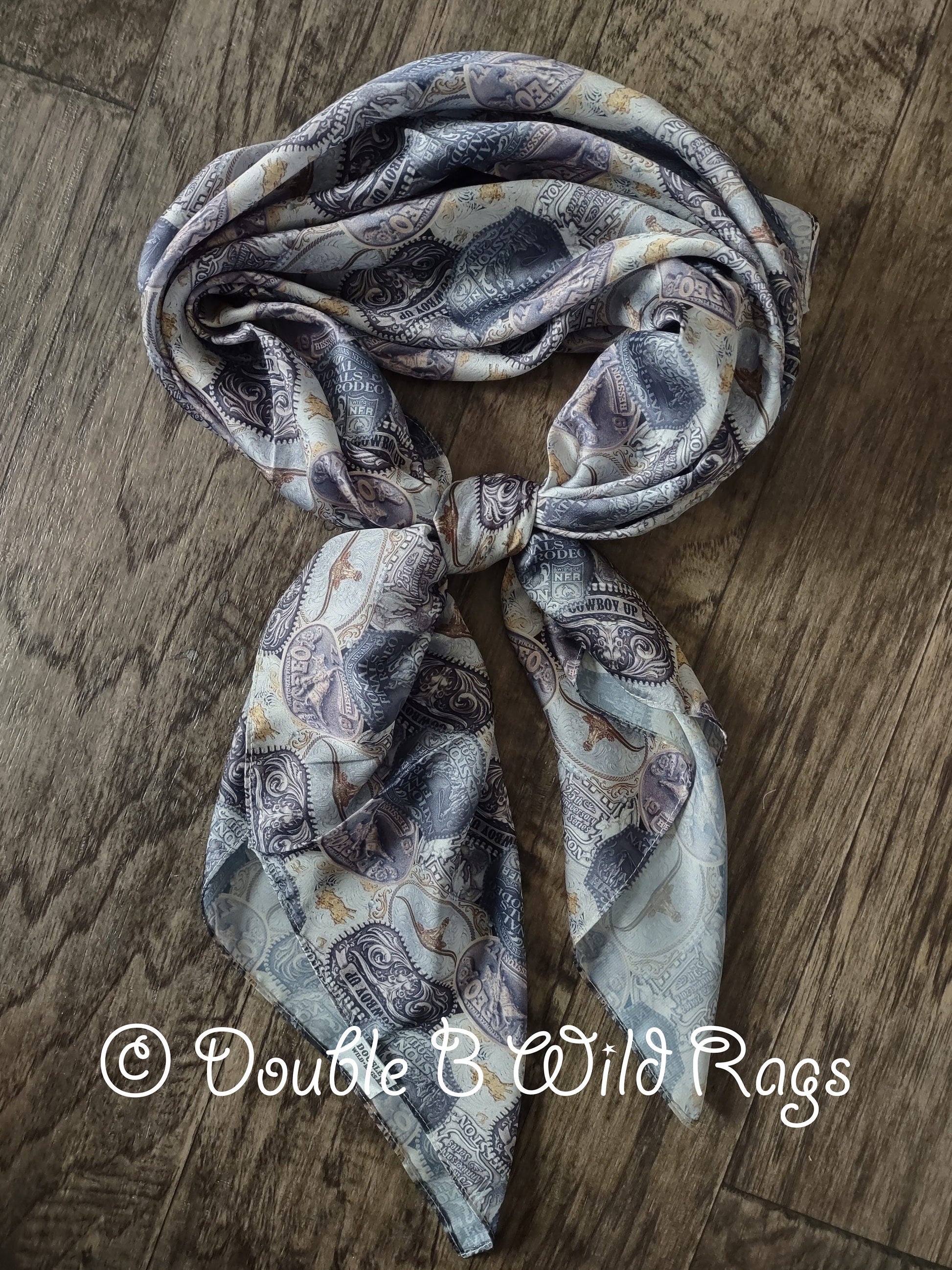 Wild Rag Rodeo Belt Buckle "Hey Champ" MISC 423 Cowboy Western Neck Scarf Bandanna by Double B Wild Rags