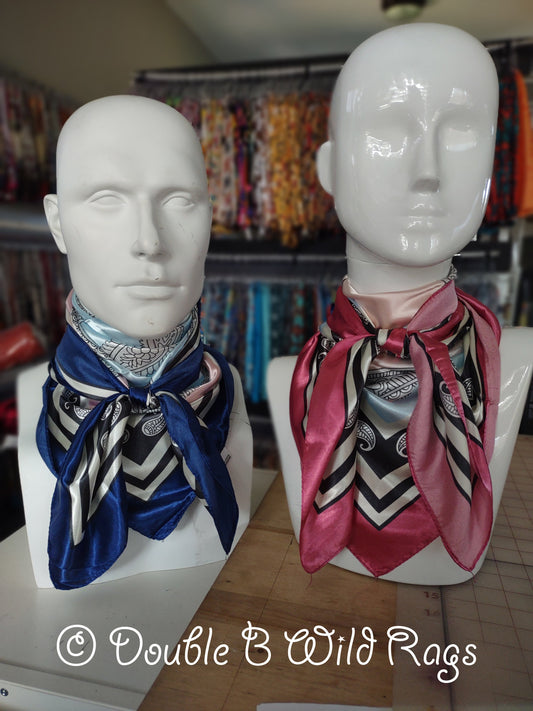 Wild Rag BARGAIN DISCOUNT Pink or Blue Giant Paisley Cowboy Western Neck Scarf by Double B Wild Rags