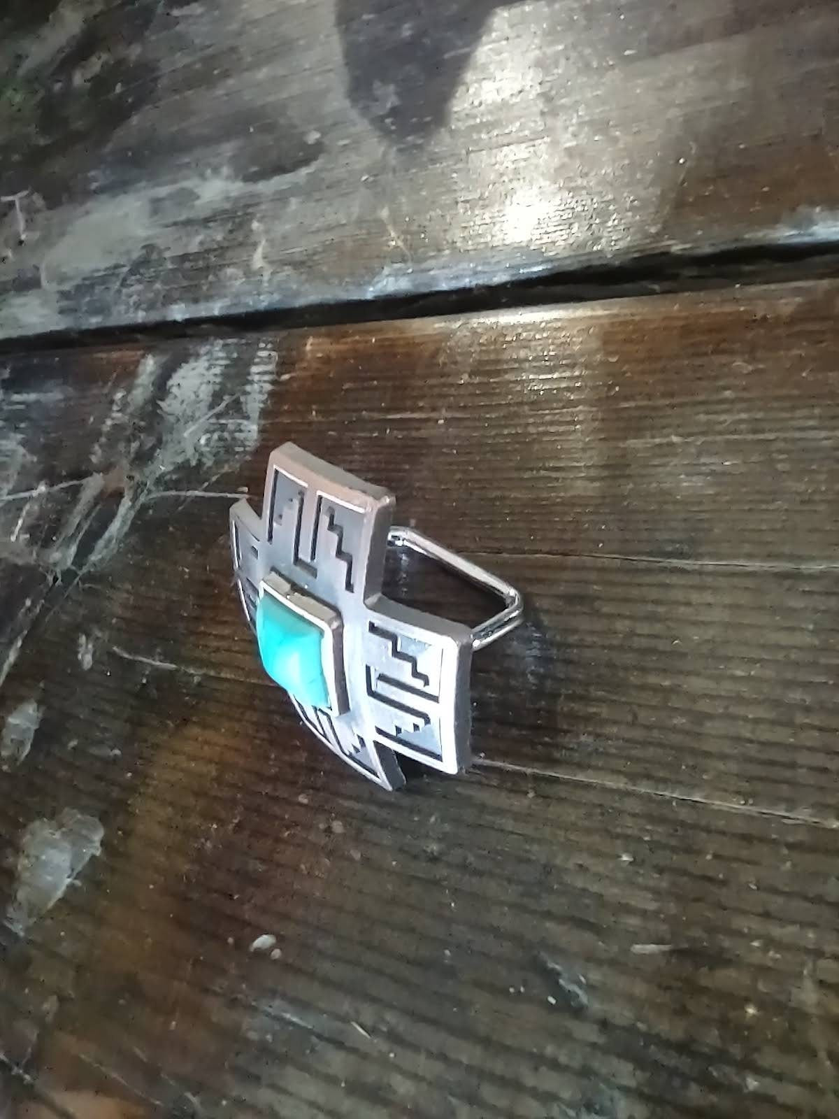 Wild Rag SLIDE 528 Copper Navajo Cross with Turquoise stone Concho Scarf Slide from Double B Wild Rags