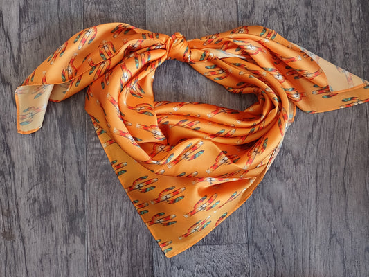 WILD RAG Dark Mustard Gold Cactus Cowboy Western Neck Scarf Bandanna by Double B Wild Rags