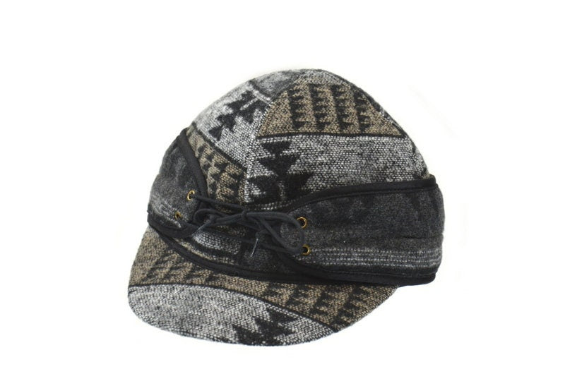 Stockman's Wool Hat Charcoal Grey Aztec Pattern Railroad cattleman's Cowboy winter hat Men's Women's