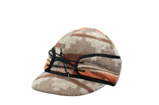 Stockman's Wool Hat Rust Orange Navajo Pattern Railroad cattleman's Cowboy winter hat Men's Women's Youth sizes
