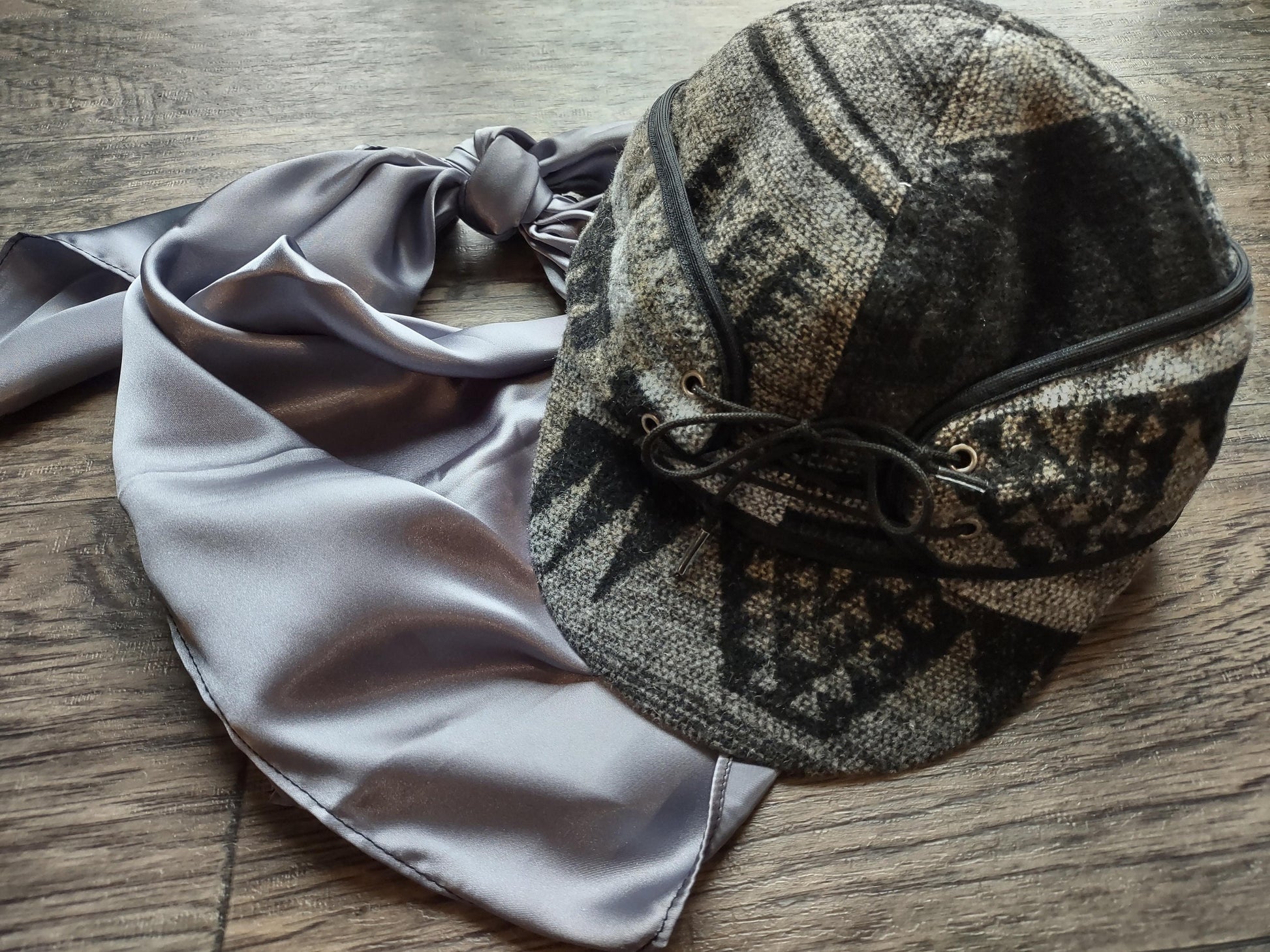 Stockman's Wool Hat Charcoal Grey Aztec Pattern Railroad cattleman's Cowboy winter hat Men's Women's