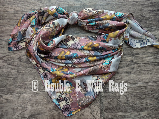 Wild Rag MISC 432 Collage Print "The World Needs More Cowgirls" Western Neck Scarf Bandanna by Double B Wild Rags