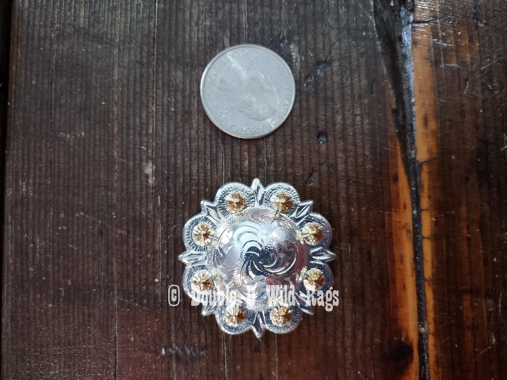 WILD RAG SLIDE Western Floral Engraved Berry Concho by Double B Wild Rags