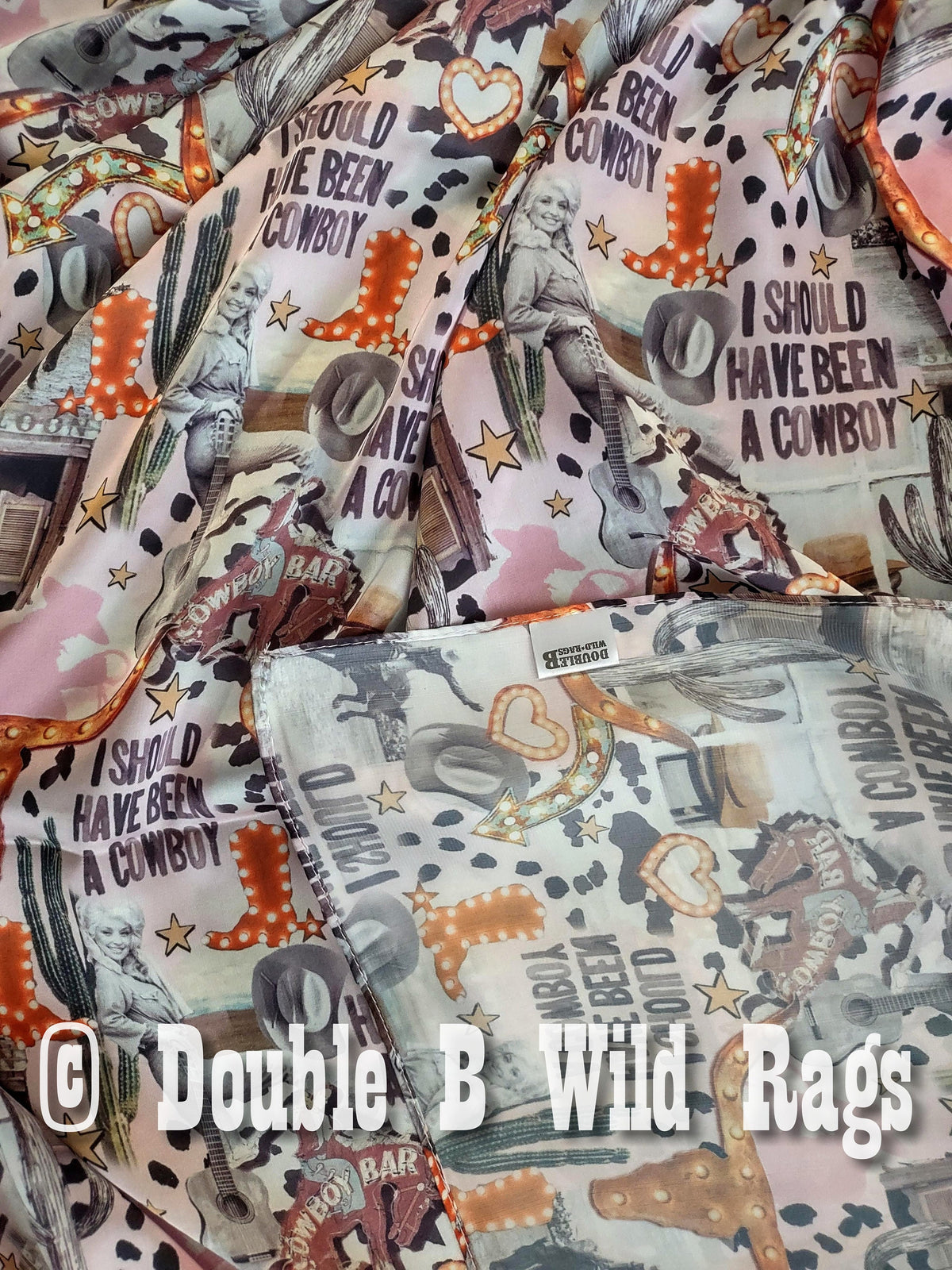 Wild Rag MISC 435 Dolly Saloon Rodeo Cowboy Western Neck Scarf Bandanna by Double B Wild Rags