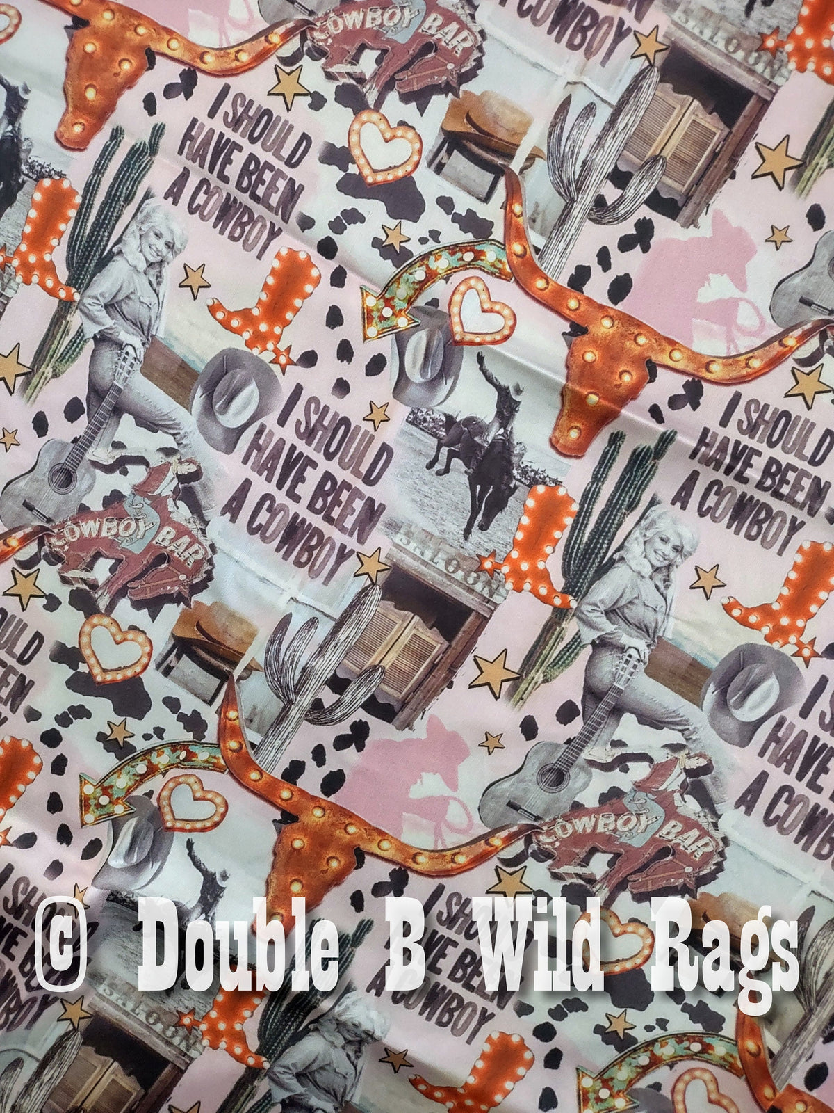 Wild Rag MISC 435 Dolly Saloon Rodeo Cowboy Western Neck Scarf Bandanna by Double B Wild Rags