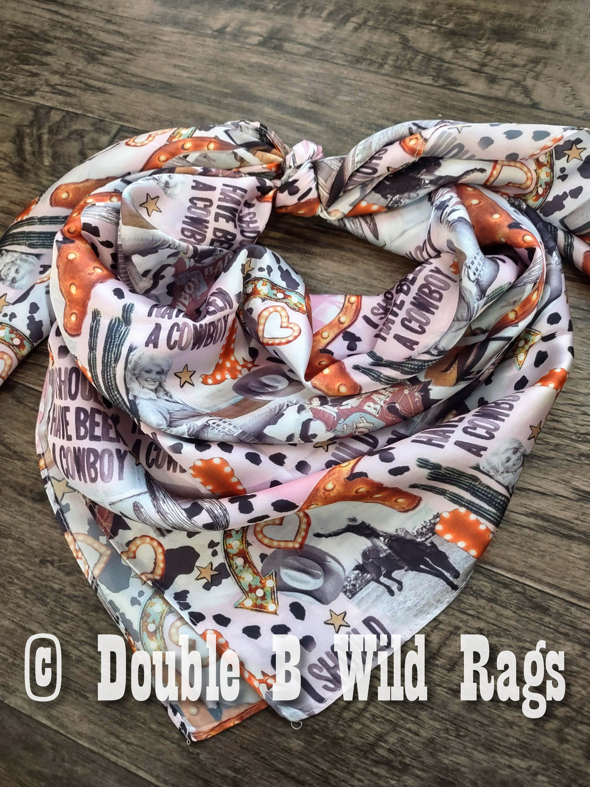 Wild Rag MISC 435 Dolly Saloon Rodeo Cowboy Western Neck Scarf Bandanna by Double B Wild Rags