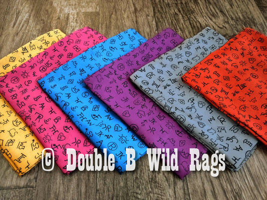Wild Rag MISC 436 Livestock Scattered Brands Cowboy Western Neck Scarf Bandanna by Double B Wild Rags