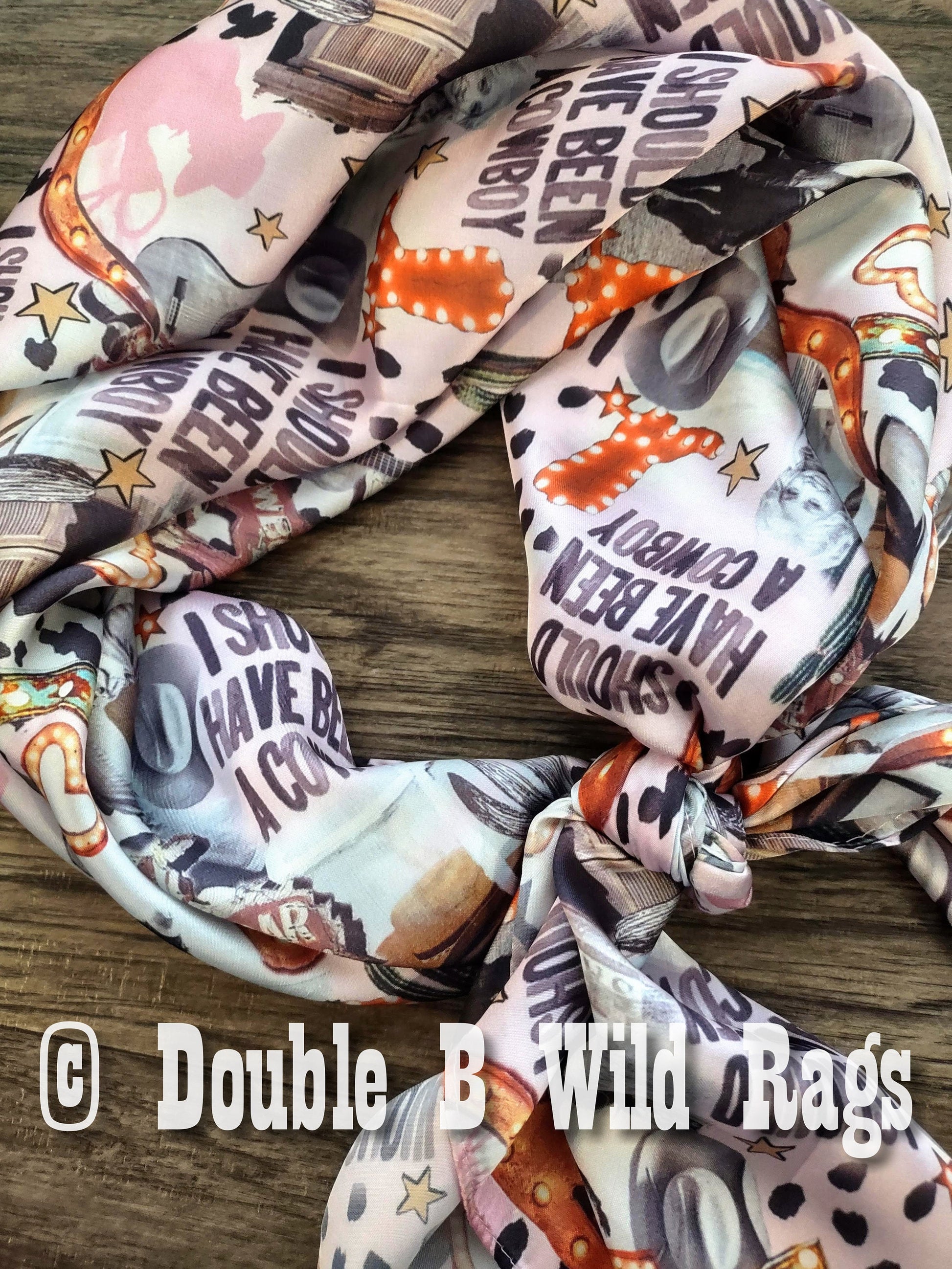 Wild Rag MISC 435 Dolly Saloon Rodeo Cowboy Western Neck Scarf Bandanna by Double B Wild Rags