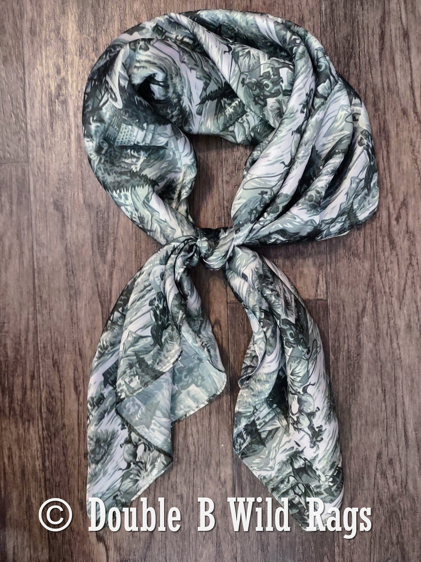 Wild Rag MISC 441 Western Green Toile Cowboy Western Neck Scarf Bandanna by Double B Wild Rags