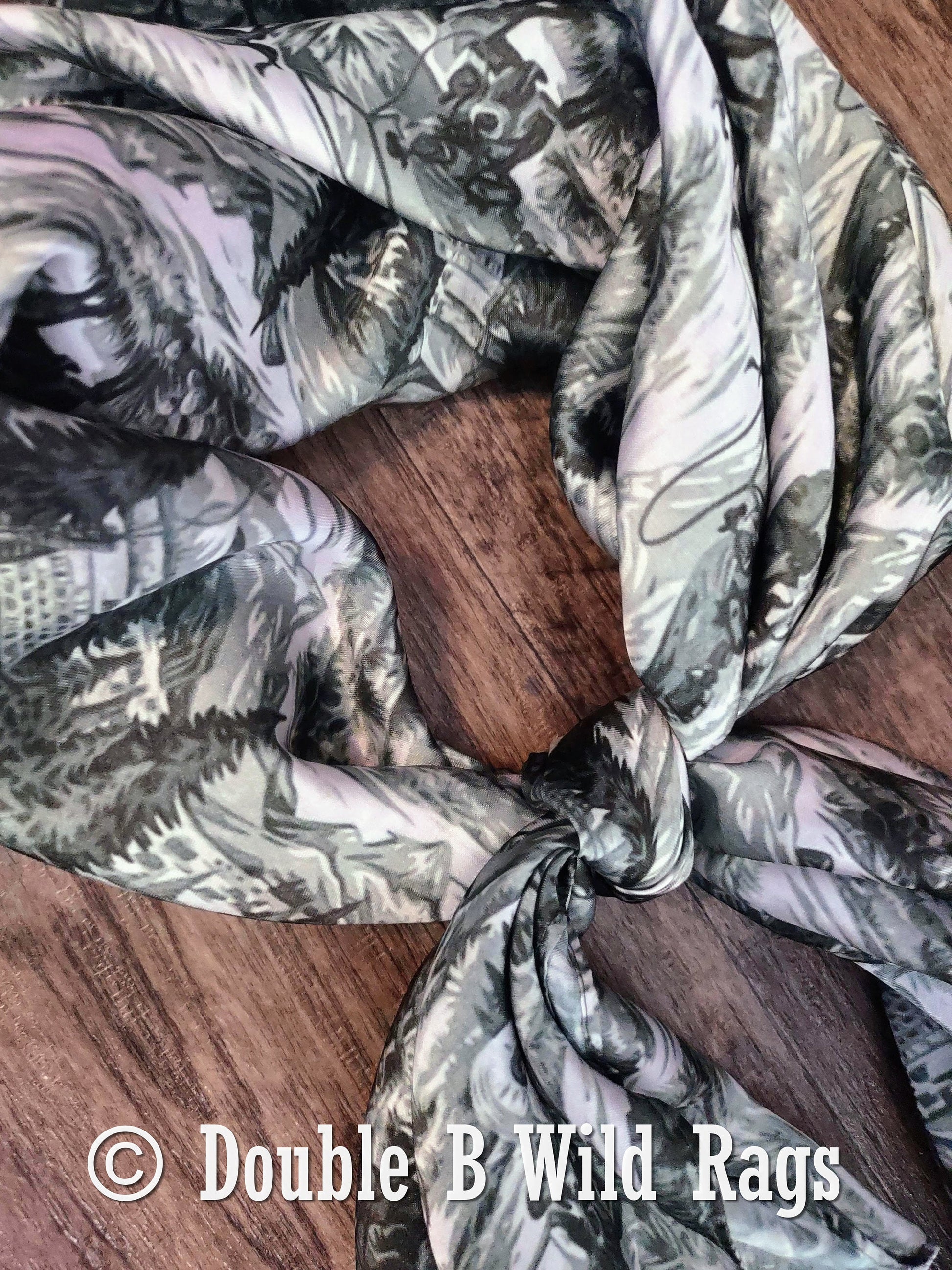 Wild Rag MISC 441 Western Green Toile Cowboy Western Neck Scarf Bandanna by Double B Wild Rags