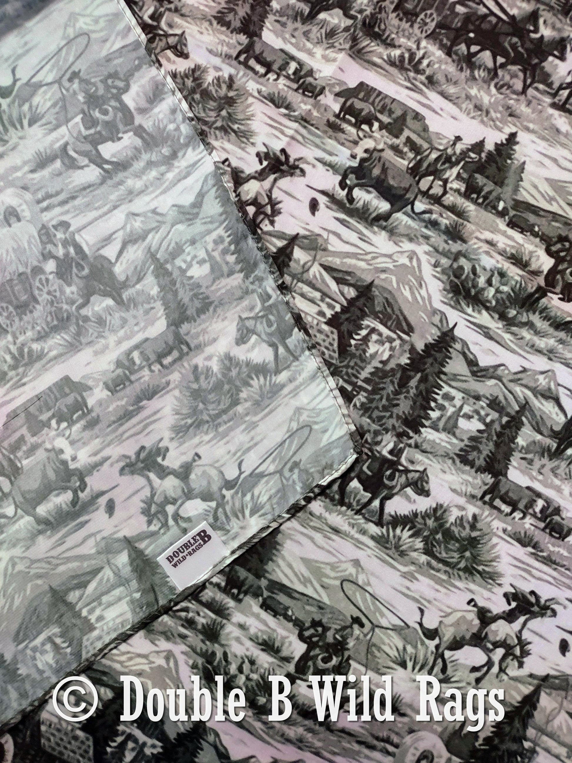 Wild Rag MISC 441 Western Green Toile Cowboy Western Neck Scarf Bandanna by Double B Wild Rags