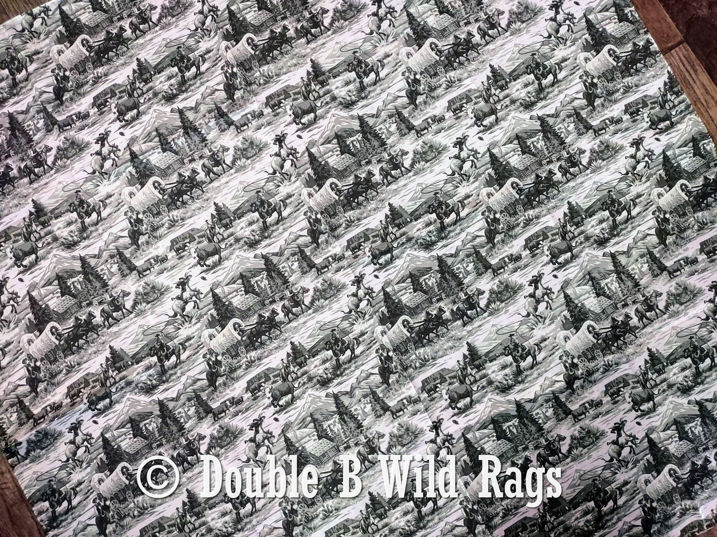 Wild Rag MISC 441 Western Green Toile Cowboy Western Neck Scarf Bandanna by Double B Wild Rags