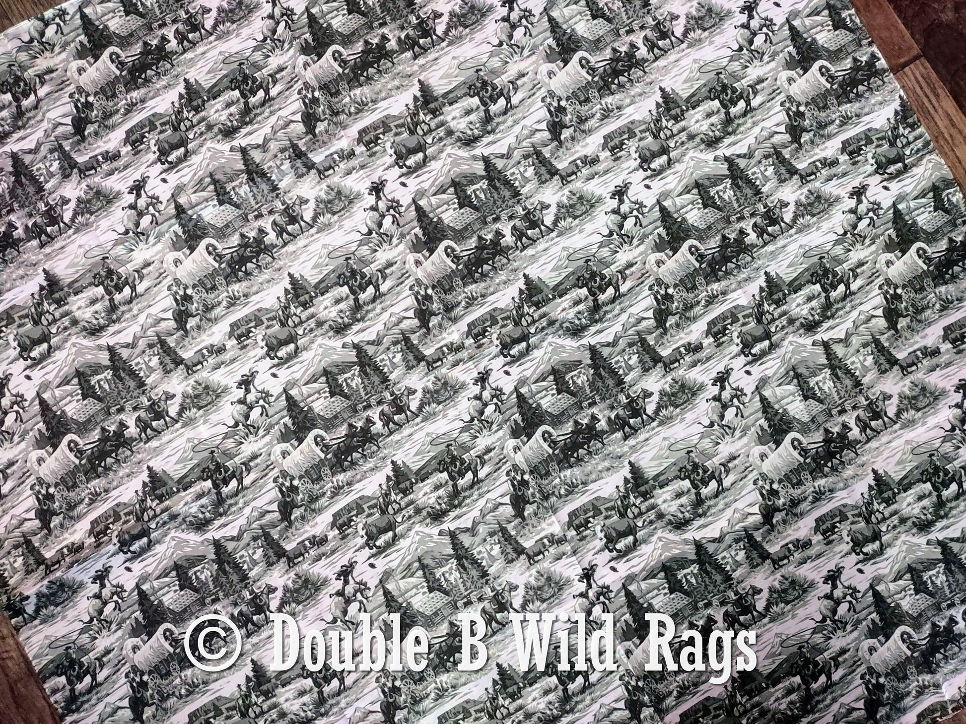 Wild Rag MISC 441 Western Green Toile Cowboy Western Neck Scarf Bandanna by Double B Wild Rags