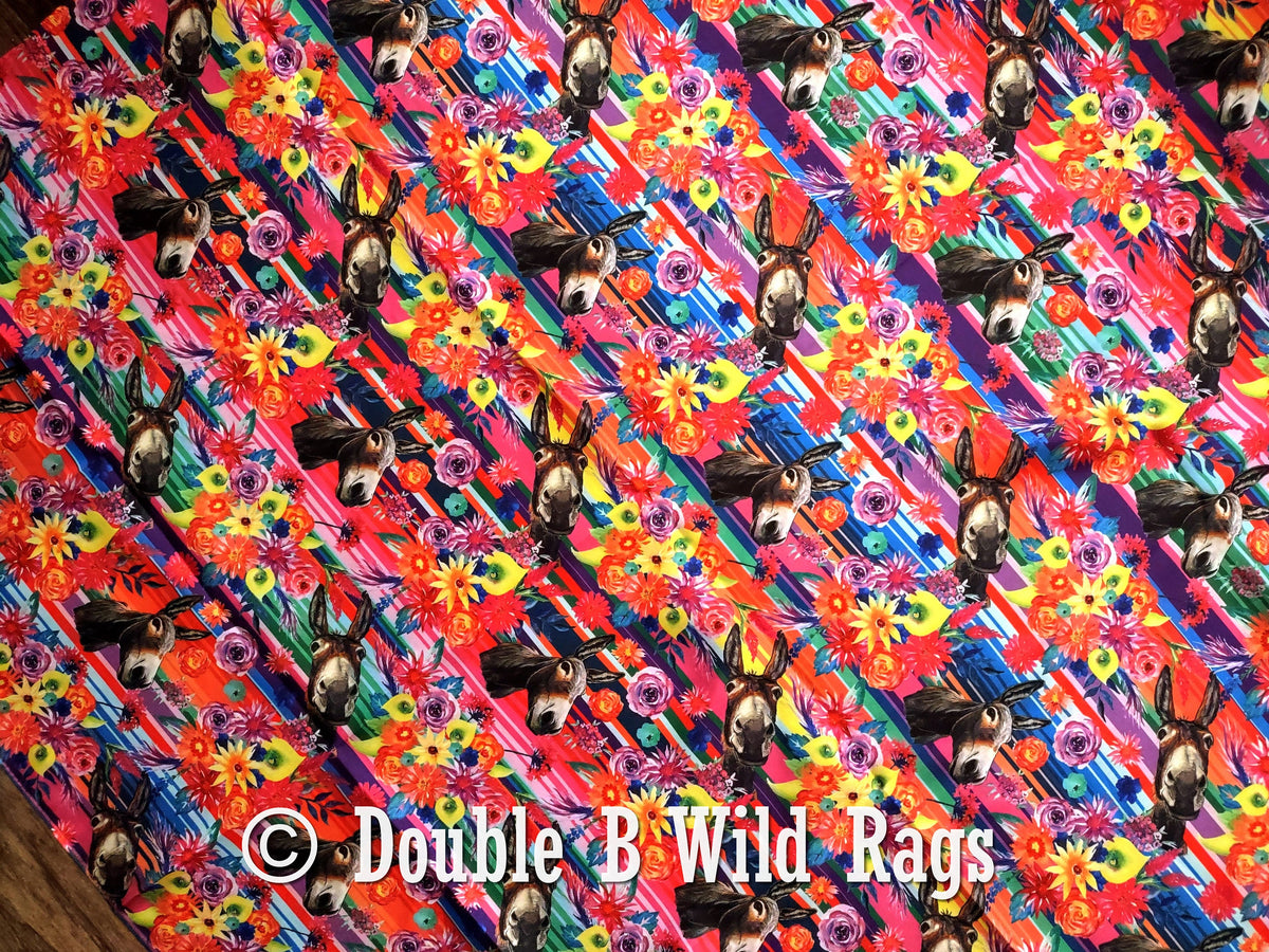Wild Rag Donkey Burro Serape PINK Western Cowboy Neck Scarf Bandana by Double B Wild Rags