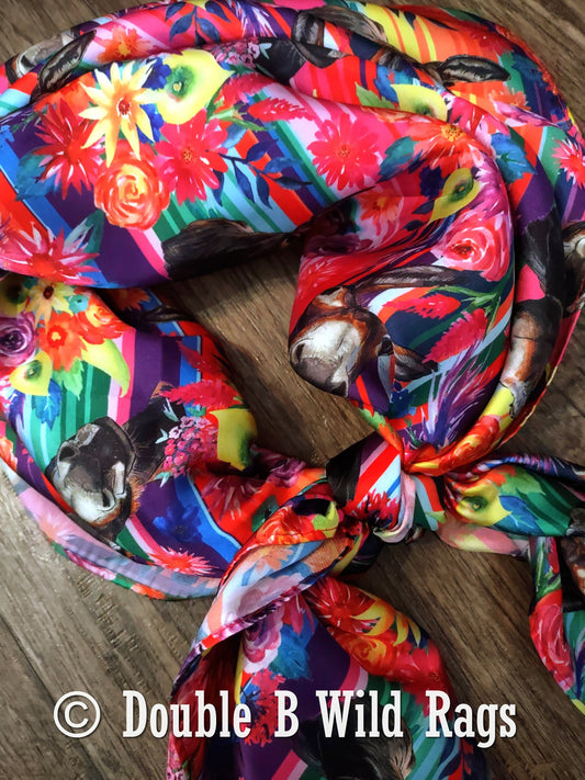 Wild Rag Donkey Burro Serape PINK Western Cowboy Neck Scarf Bandana by Double B Wild Rags