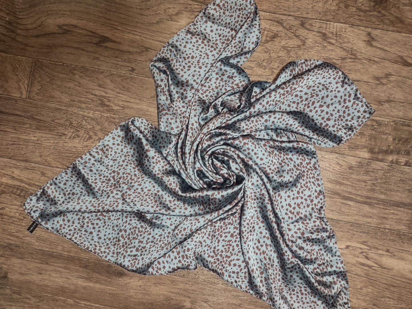 Wild Rag Dusty Blue and Brown Small Cheetah spots Western Cowboy Neck Scarf Bandana by Double B Wild Rags